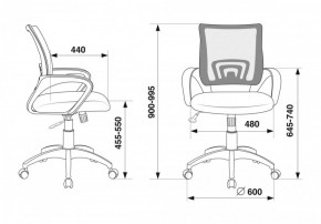 Кресло Бюрократ CH-695N/DG/TW-11 серый TW-04 черный TW-11 в Советском - sovetskiy.ok-mebel.com | фото 4