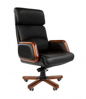 Кресло для руководителя CHAIRMAN 417 (Натуральная кожа) Черное в Советском - sovetskiy.ok-mebel.com | фото