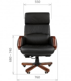 Кресло для руководителя CHAIRMAN 417 (Натуральная кожа) Черное в Советском - sovetskiy.ok-mebel.com | фото 4