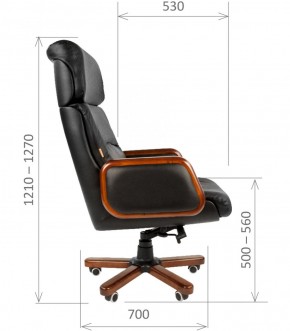 Кресло для руководителя CHAIRMAN 417 (Натуральная кожа) Черное в Советском - sovetskiy.ok-mebel.com | фото 5