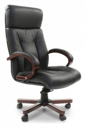 Кресло для руководителя Chairman 421 черный/орех темный, черный в Советском - sovetskiy.ok-mebel.com | фото