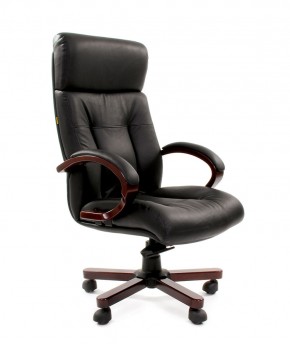 Кресло для руководителя CHAIRMAN  421 (Натуральная кожа) Черное в Советском - sovetskiy.ok-mebel.com | фото 1