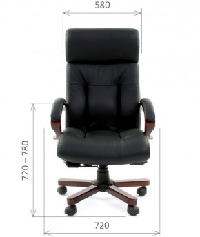 Кресло для руководителя CHAIRMAN  421 (Натуральная кожа) Черное в Советском - sovetskiy.ok-mebel.com | фото 4