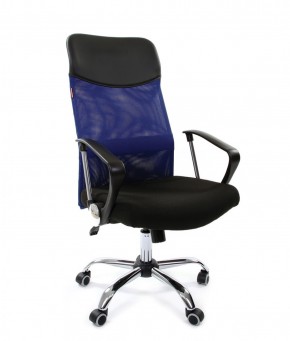 Кресло для руководителя CHAIRMAN 610 N (15-21 черный/сетка синий) в Советском - sovetskiy.ok-mebel.com | фото 1