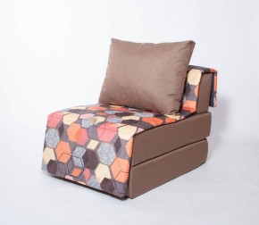 Кресло-кровать бескаркасное Харви (коричневый-геометрия браун) в Советском - sovetskiy.ok-mebel.com | фото