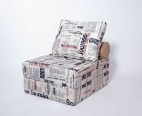 Кресло-кровать-пуф бескаркасное Прайм (Газета) в Советском - sovetskiy.ok-mebel.com | фото