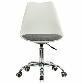 Кресло стул BRABIX "Eames MG-310 CH", хром, пластик белый, ткань серая, 532924 в Советском - sovetskiy.ok-mebel.com | фото