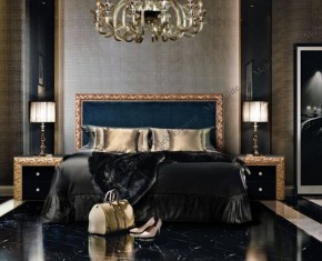 Кровать 2-х спальная (1,8 м) Тиффани Premium черная/золото с мягким элементом (Антрацит) с подъемным механизмом (ТФКР180-3[3](П) в Советском - sovetskiy.ok-mebel.com | фото 2