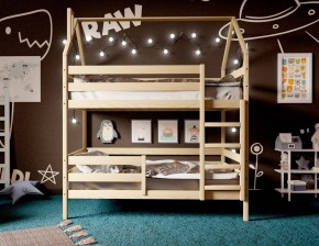 Кровать-домик двухъярусная 80*190 без покраски в Советском - sovetskiy.ok-mebel.com | фото 3