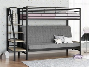 Кровать двухъярусная с диваном "Мадлен-3" (Черный/Серый) в Советском - sovetskiy.ok-mebel.com | фото