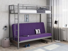 Кровать двухъярусная с диваном "Мадлен" (Серый/Фиолетовый) в Советском - sovetskiy.ok-mebel.com | фото 1
