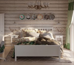 Кровать Кантри двухспальная 180х200, массив сосны, цвет белый в Советском - sovetskiy.ok-mebel.com | фото 4