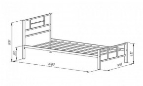 Кровать металлическая "Кадис 900х1900" Коричневый в Советском - sovetskiy.ok-mebel.com | фото 2