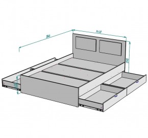 Кровать Ольга L35 (1400) 4 ящика в Советском - sovetskiy.ok-mebel.com | фото 2