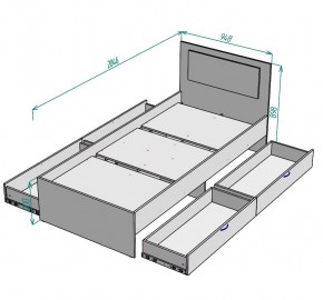 Кровать Ольга L38 (900) 4 ящика в Советском - sovetskiy.ok-mebel.com | фото 2