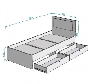 Кровать Ольга L47 (900) 2 ящика в Советском - sovetskiy.ok-mebel.com | фото 2