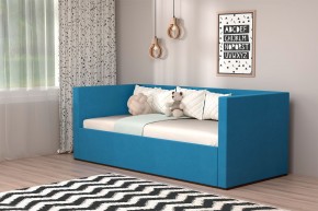 Кровать с ПМ (арт.030) (с/м 900*2000мм) (б/матр), ткань синяя в Советском - sovetskiy.ok-mebel.com | фото