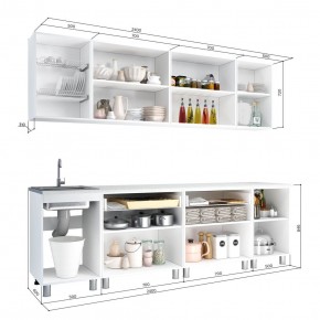 Кухня Айсбери 2.4 м (Белый/Дуб Сонома) в Советском - sovetskiy.ok-mebel.com | фото 2