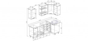 Кухня угловая Антрацит 2200х1000 (Стол. 38мм) в Советском - sovetskiy.ok-mebel.com | фото 2