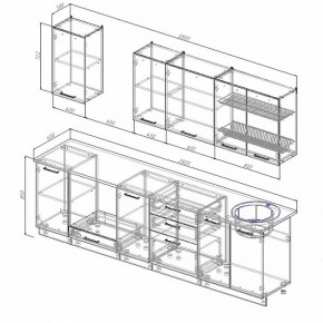 Кухонный гарнитур Антрацит 2800 (Стол. 26мм) в Советском - sovetskiy.ok-mebel.com | фото 2