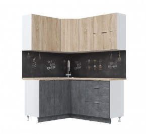 Кухонный гарнитур Асти-дуб сонома угловой 1,4*1,6 в Советском - sovetskiy.ok-mebel.com | фото