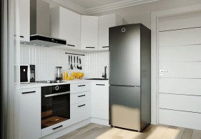 Кухонный гарнитур Белый Глянец 2200*1000 (Стол. 26мм) в Советском - sovetskiy.ok-mebel.com | фото
