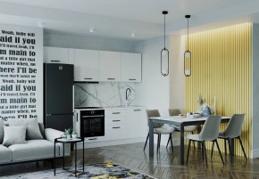 Кухонный гарнитур Белый Глянец 2550 (Стол. 26мм) в Советском - sovetskiy.ok-mebel.com | фото