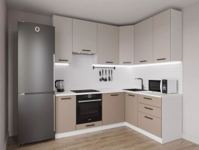 Кухонный гарнитур угловой Каппучино 2200*1600 h 950 (Стол. 38мм) в Советском - sovetskiy.ok-mebel.com | фото
