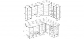 Кухонный гарнитур Умбра 2200*1600 h950 (Стол. 26мм) в Советском - sovetskiy.ok-mebel.com | фото 2
