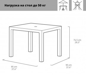 Квадратный стол Мелоди Квартет (Melody quartet) графит в Советском - sovetskiy.ok-mebel.com | фото 2