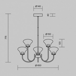 Люстра на штанге Maytoni Dynasty MOD402PL-L20BS3K в Советском - sovetskiy.ok-mebel.com | фото 6