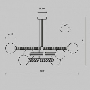 Люстра на штанге Maytoni Teatro MOD287PL-06BS в Советском - sovetskiy.ok-mebel.com | фото 3