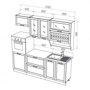 МИЛАНО Кухонный гарнитур 2,2 м Компоновка №3 (Орех) в Советском - sovetskiy.ok-mebel.com | фото 2