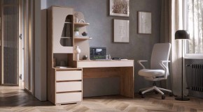ПИФАГОР Стол компьютерный (дуб вотан/кашемир) в Советском - sovetskiy.ok-mebel.com | фото