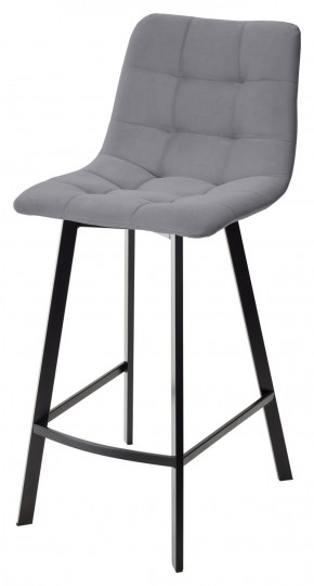 Полубарный стул CHILLI-QB SQUARE серый #27, велюр / черный каркас (H=66cm) М-City в Советском - sovetskiy.ok-mebel.com | фото 1