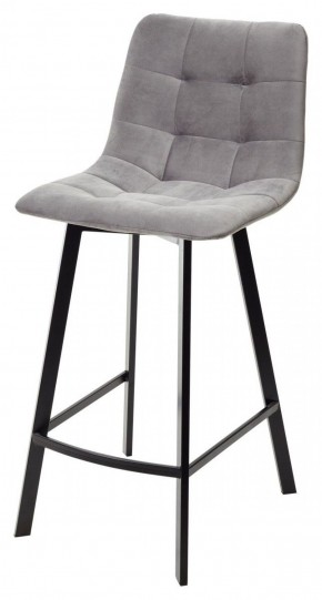 Полубарный стул CHILLI-QB SQUARE светло-серый #26, велюр / черный каркас (H=66cm) М-City в Советском - sovetskiy.ok-mebel.com | фото 1