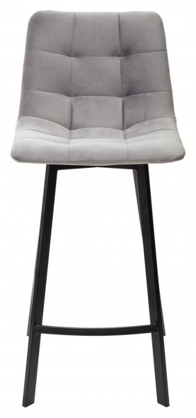 Полубарный стул CHILLI-QB SQUARE светло-серый #26, велюр / черный каркас (H=66cm) М-City в Советском - sovetskiy.ok-mebel.com | фото 3