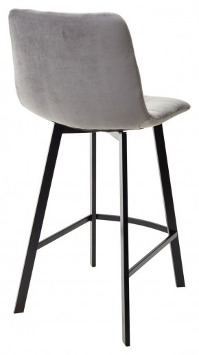 Полубарный стул CHILLI-QB SQUARE светло-серый #26, велюр / черный каркас (H=66cm) М-City в Советском - sovetskiy.ok-mebel.com | фото 4
