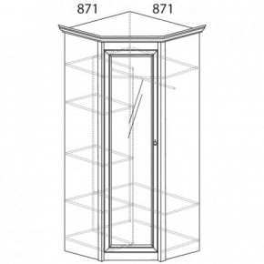 Шкаф угловой №641 "Флоренция" Фасад глухой (угол 871*871) Дуб оксфорд в Советском - sovetskiy.ok-mebel.com | фото 2