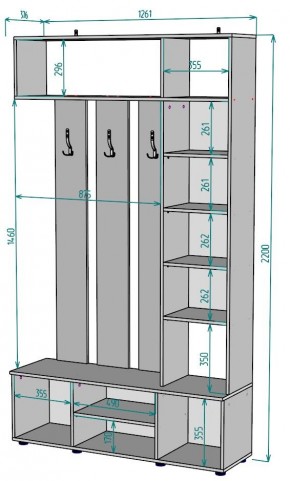 Прихожая с зеркалом V19_M в Советском - sovetskiy.ok-mebel.com | фото 2