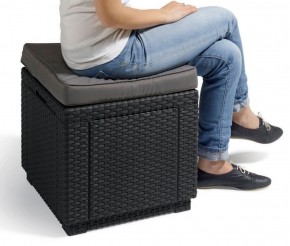 Пуфик Куб с подушкой (Cube with cushion) графит - прохладный серый в Советском - sovetskiy.ok-mebel.com | фото 2