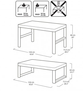 Раскладной стол Лион с регулируемой высотой столешницы (Lyon rattan table) графит (h400/650) в Советском - sovetskiy.ok-mebel.com | фото 3