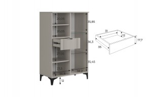 РИЧ Комод 2 со стеклом в Советском - sovetskiy.ok-mebel.com | фото 3
