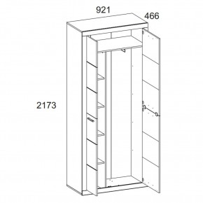 Шкаф 2D OSKAR , цвет дуб Санремо в Советском - sovetskiy.ok-mebel.com | фото 4