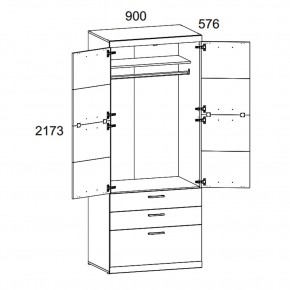 Шкаф 2D3S OSKAR , цвет дуб Санремо в Советском - sovetskiy.ok-mebel.com | фото 3