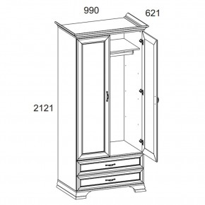 Шкаф 2DG2S, TIFFANY, цвет вудлайн кремовый в Советском - sovetskiy.ok-mebel.com | фото 3