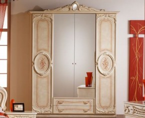 Шкаф 4-х дверный с зеркалами (01.144) Роза (беж) в Советском - sovetskiy.ok-mebel.com | фото
