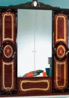 Шкаф 4-х дверный с зеркалами (01.144) Роза (могано) в Советском - sovetskiy.ok-mebel.com | фото
