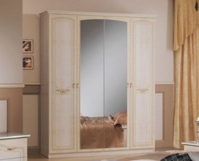 Шкаф 4-х дверный с зеркалами (08.244) Ирина (беж) в Советском - sovetskiy.ok-mebel.com | фото