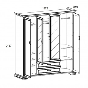 Шкаф 4D2S Z , MONAKO, цвет Сосна винтаж в Советском - sovetskiy.ok-mebel.com | фото